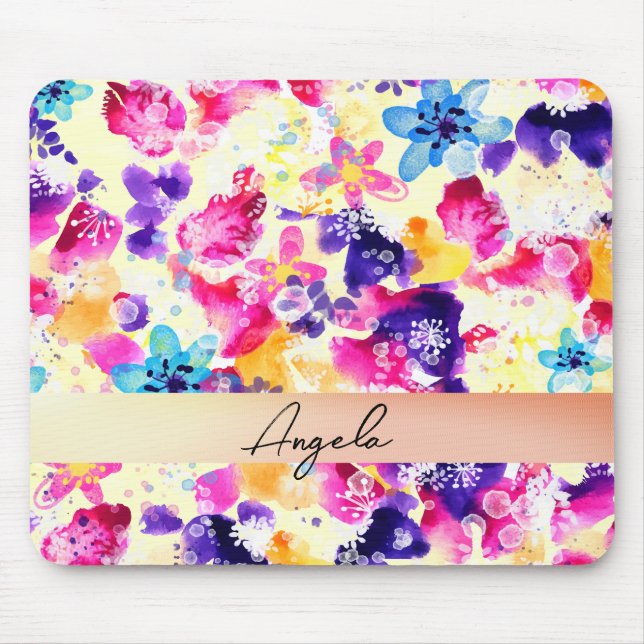 Wildflower Meadow Shabby Flowers Mouse Pad (Front)