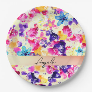 Wildflower Meadow Shabby Flowers Paper Plate