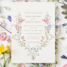 Wildflower Meadow Spring Summer Botanical Wedding