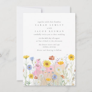 Wildflower Meadow Spring Summer Wedding Invitation