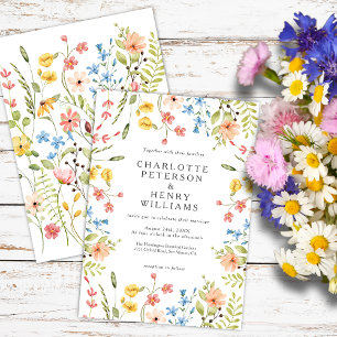Wildflower Meadow Summer Garden Wedding Invitation