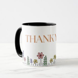 Wildflower Meadow "Thank You" Mug – Hand-Drawn Flo