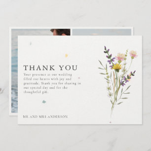 Wildflower Meadow Two Photo Wedding Thank You