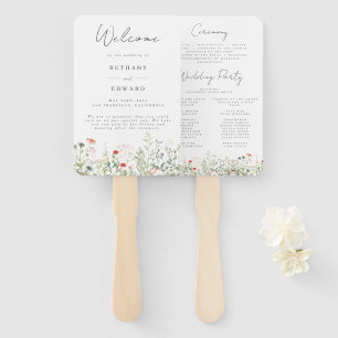 Wildflower Meadow Wedding Hand Fan