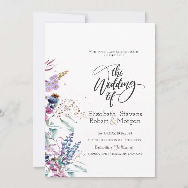 Wildflower Meadow Wedding Invitation (Front)