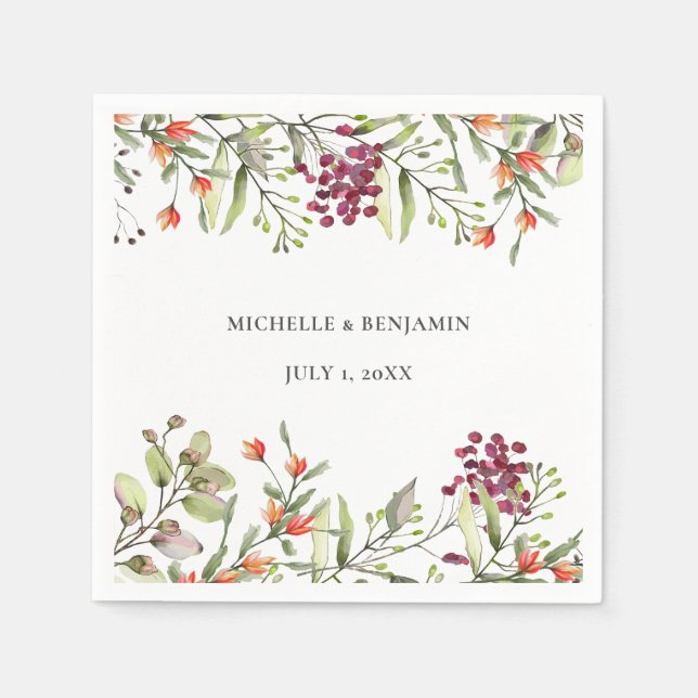 Wildflower Meadow Wedding  Napkin (Front)