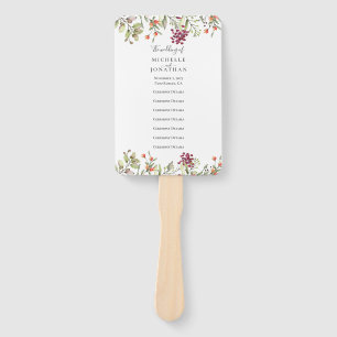 Wildflower Meadow Wedding Program Hand Fan
