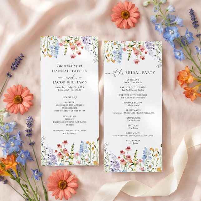 Wildflower Meadow Wedding Program Programme (Creator Uploaded)