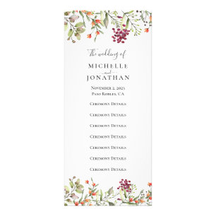 Wildflower Meadow Wedding Program Rack Card