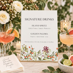 Wildflower Meadow Wedding Signature Drinks Sign