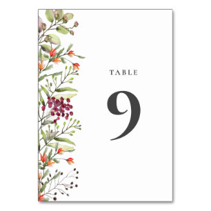 Wildflower Meadow Wedding Table Number