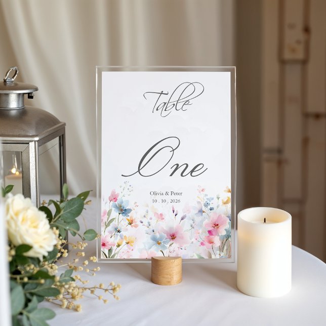 Wildflower Meadow Wedding Table Number (Creator Uploaded)
