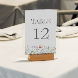 Wildflower Meadow Wedding Table Number