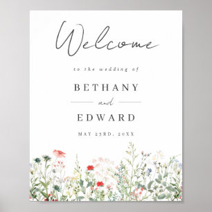 Wildflower Meadow Wedding Welcome Poster