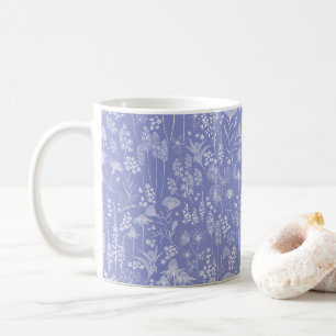 Wildflower meadow white on jacaranda purple coffee mug