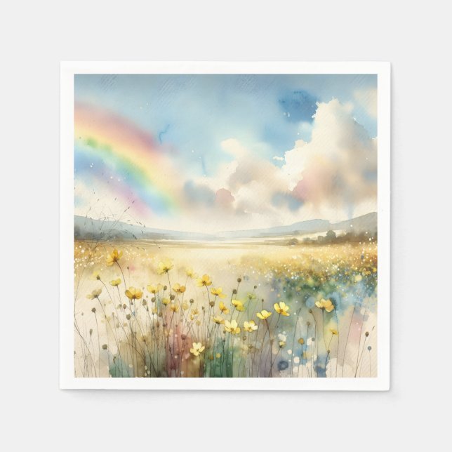 Wildflower Meadow With a Rainbow Napkin (Front)
