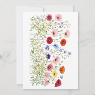 Wildflower Meadow with natural watercolor blooms Invitation