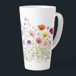 Wildflower Meadow with natural watercolor blooms Latte Mug<br><div class="desc">A stunning watercolor design featuring a meadow with wildflowers. This blooming meadow adds natural elegance and botanical beauty to any style. Perfect for flower and nature lovers.</div>