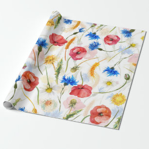 WIldflower Meadow With Poppies And Cornflowers Wrapping Paper
