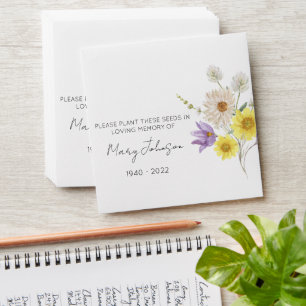 Wildflower Memorial Funeral Seed Envelope