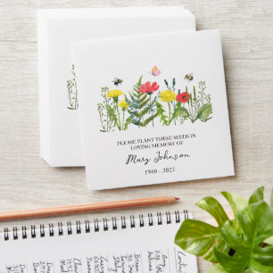 Wildflower Memorial Funeral Seed Envelope