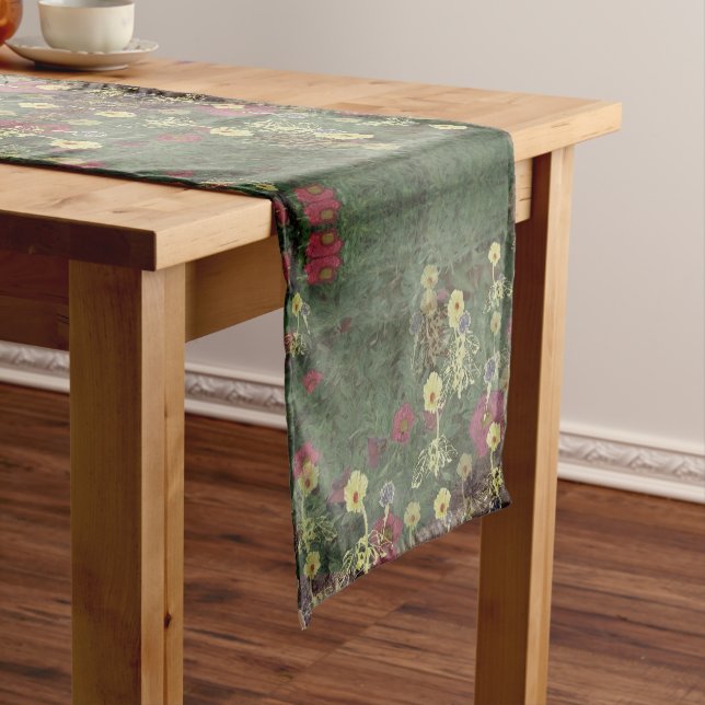 Wildflower Menagerie Monogram Short Table Runner (In Situ)