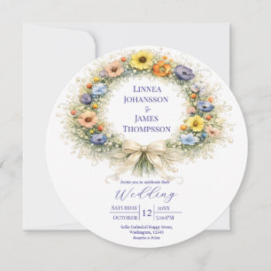 Wildflower Minimal Garden Romantic Wedding Invitation