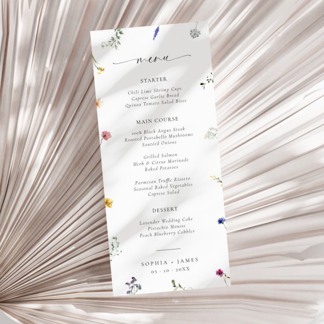 Wildflower Minimal Wedding Menu (Creator Uploaded)