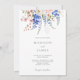 Wildflower Minimalist Boho Floral Wedding Invitation