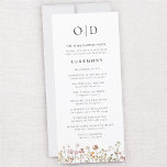 Wildflower Minimalist Typography Wedding Program<br><div class="desc">Elevate your wedding ceremony with our Modern Minimalist Script Chic Wedding Program. This elegant and sophisticated program showcases stunning script typography that exudes contemporary charm. Inside, it's thoughtfully organised to lead your guests through each cherished moment of your ceremony, from the heartwarming welcome to the exchanging of vows and the...</div>