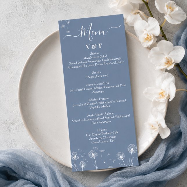 Wildflower Minimalist Wedding Menu (Creator Uploaded)