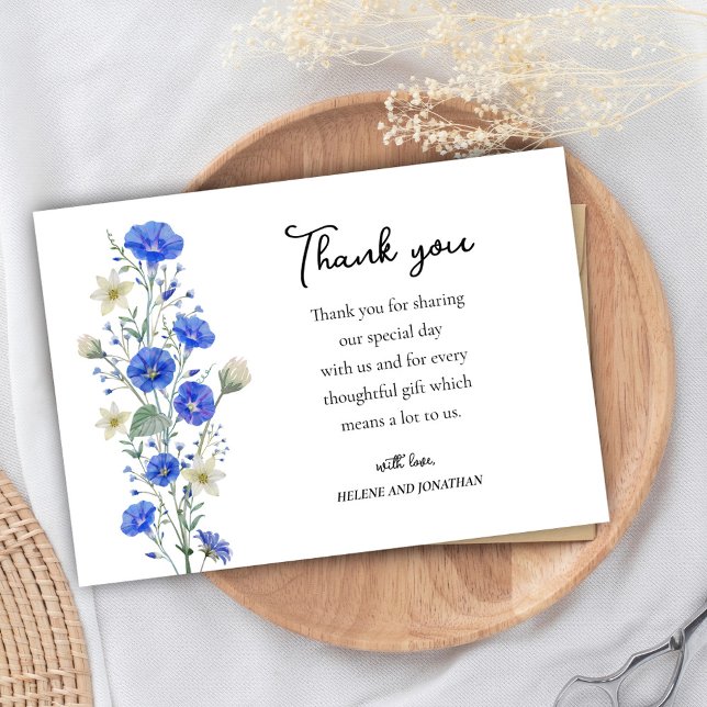 Wildflower Modern Rustic Botanical Baby Shower Thank You Card (Wildflower Modern Rustic Botanical Baby Shower Thank You Card)