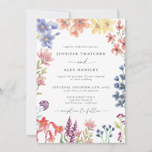 Wildflower Modern Wedding Invitation