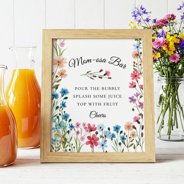 Wildflower Mom-osa Bar Baby Shower Sign (Creator Uploaded)