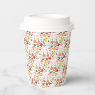 Wildflower Momfulness Earthy Floral Pattern Paper Cups