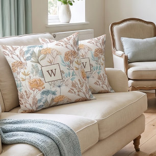 Wildflower Monogram Botanical Cushion