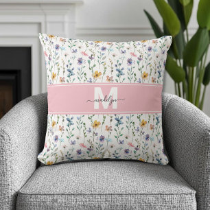 Wildflower Monogram Cushion