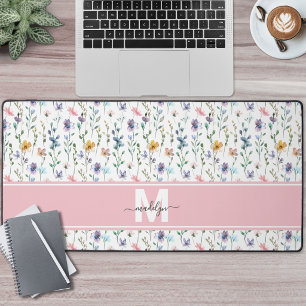 Wildflower Monogram Desk Mat