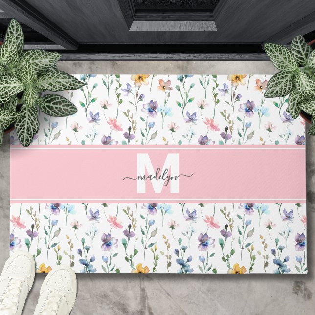 Wildflower Monogram Doormat (Wildflower Monogram Doormat)