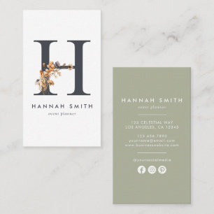 Wildflower Monogram H Business Card
