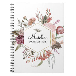 Wildflower Monogram Name Notebook