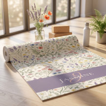Wildflower Monogram Name Purple Watercolor