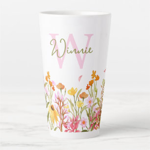 Wildflower Monogram Tall Latte Mug