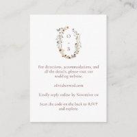 Wildflower Monogram Wedding Details QR Code Insert