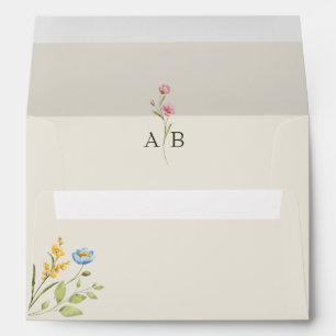 Wildflower Monogram Wedding Envelope