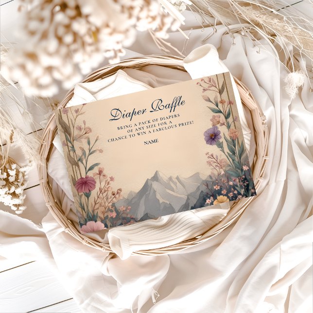 Wildflower Mountain Baby Shower Diapper Raffle  Enclosure Card (Creator Uploaded)