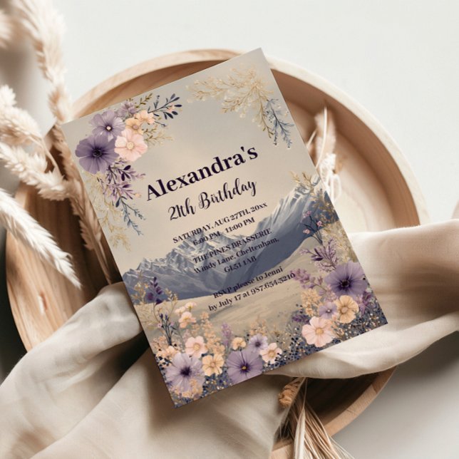 Wildflower Mountain Milestone Celebration Invitation (Creator Uploaded)