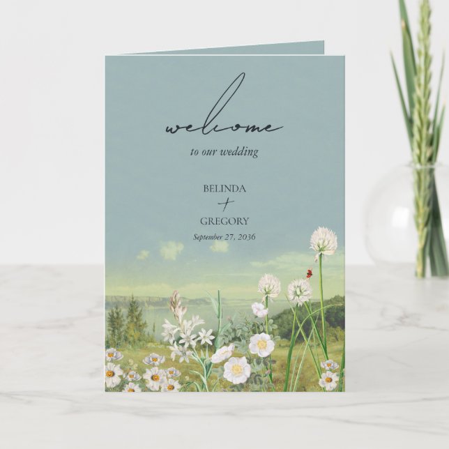 Wildflower Mountain Wedding Order of Service Programme (Front)