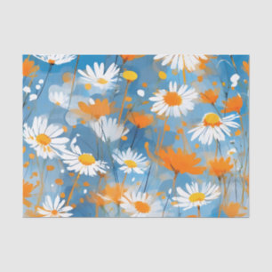 Wildflower Movement in Soft Blue Wash Tissue Paper