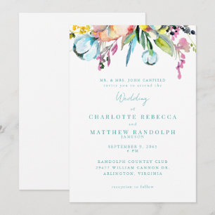 Wildflower Multicolor Floral Wedding Invitation